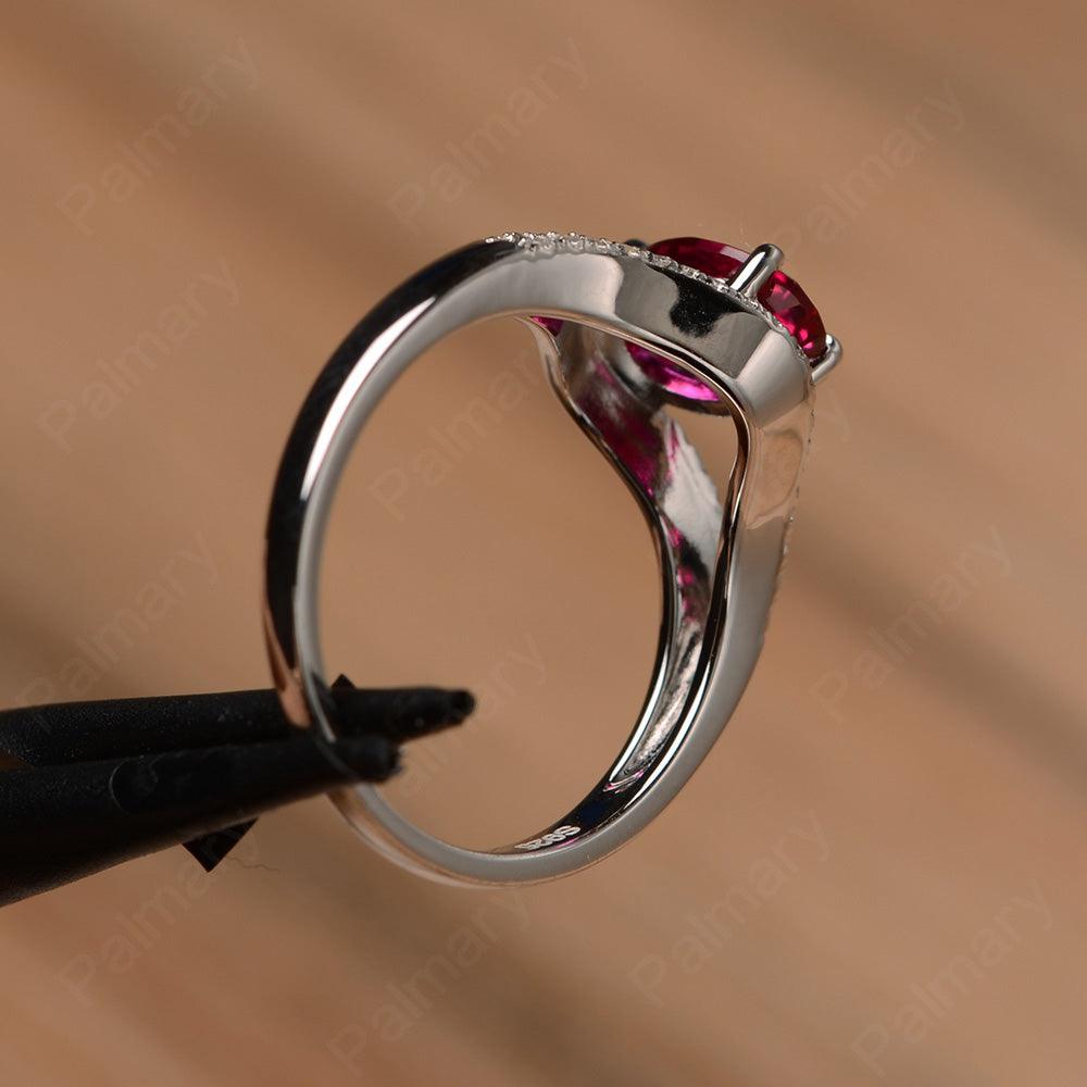 Oval Cut Ruby Split Rings - Palmary