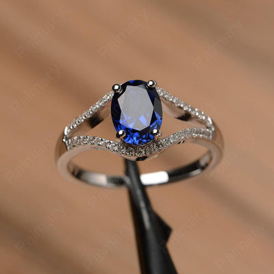 Oval Cut Sapphire Split Rings - Palmary