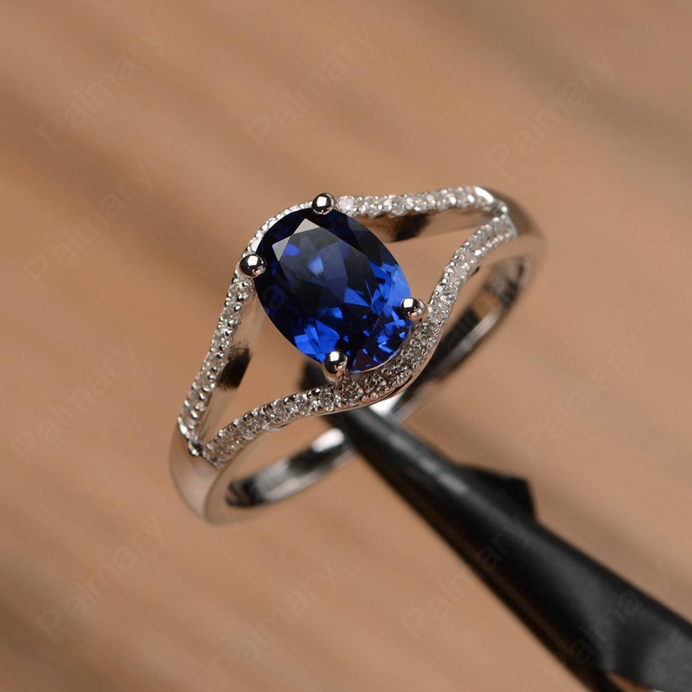 Oval Cut Sapphire Split Rings - Palmary