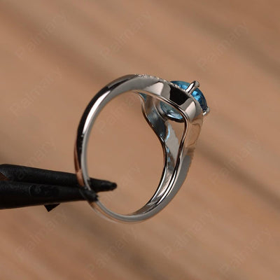 Oval Cut Swiss Blue Topaz Split Rings - Palmary