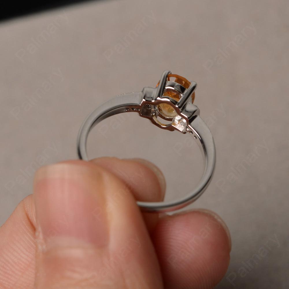 Oval Cut Citrine Promise Rings - Palmary