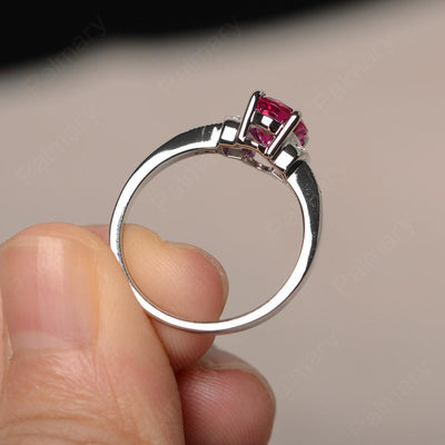 Oval Cut Ruby Promise Rings - Palmary