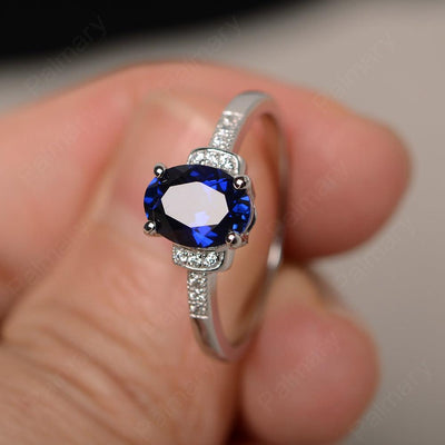 Oval Cut Sapphire Promise Rings - Palmary