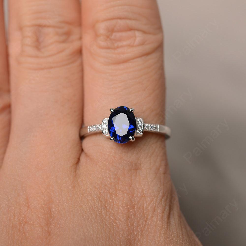 Oval Cut Sapphire Promise Rings - Palmary