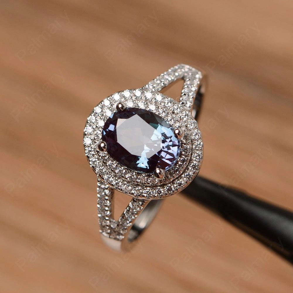 Oval Cut Double Alexandrite Engagement Rings - Palmary