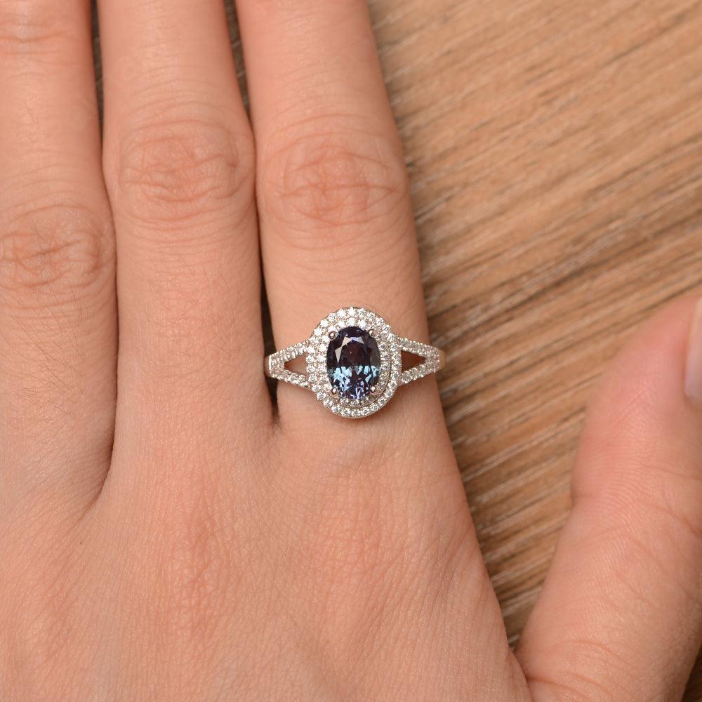 Oval Cut Double Alexandrite Engagement Rings - Palmary