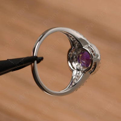 Oval Cut Double Amethyst Engagement Rings - Palmary