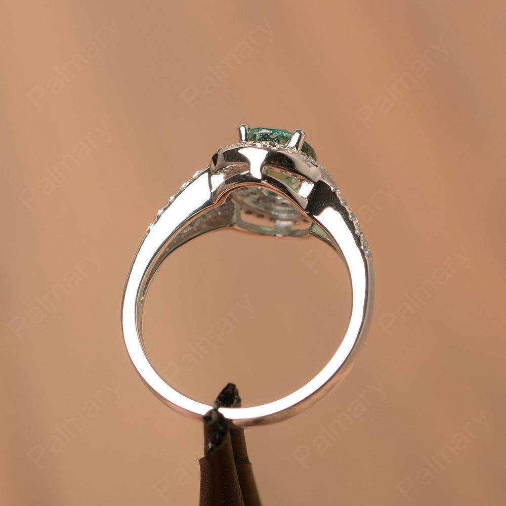 Oval Cut Double Green Sapphire Engagement Rings - Palmary