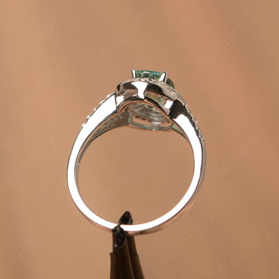 Oval Cut Double Green Sapphire Engagement Rings - Palmary