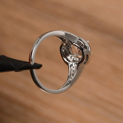 Oval Cut Double Morganite Engagement Rings - Palmary
