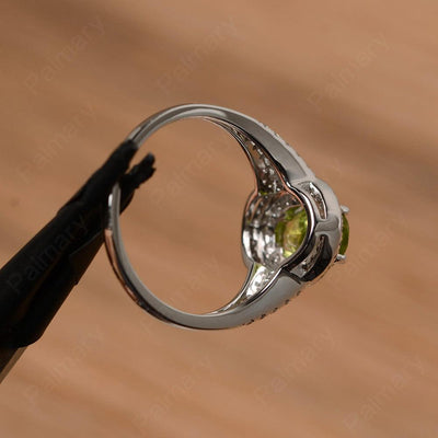 Oval Cut Double Peridot Engagement Rings - Palmary