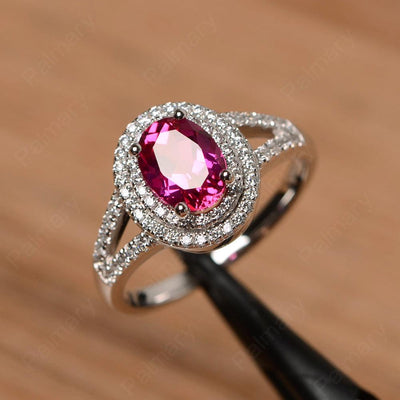 Oval Cut Double Ruby Engagement Rings - Palmary