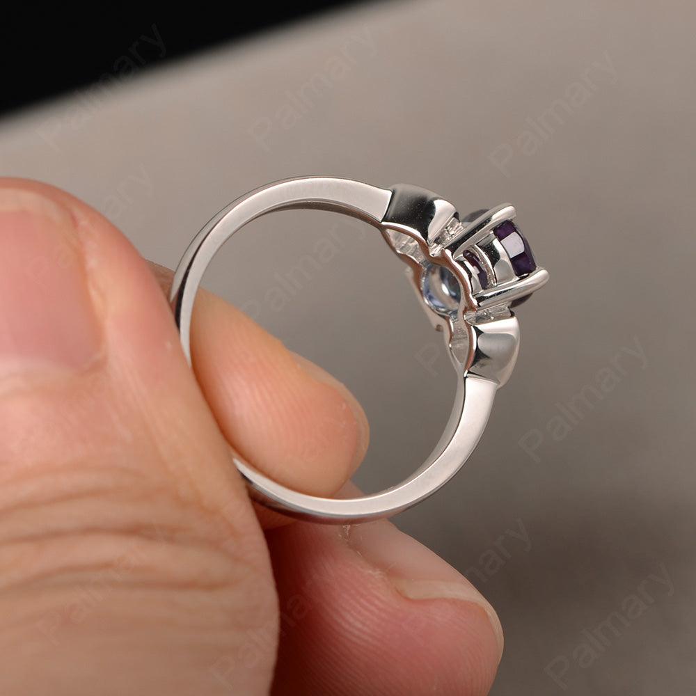 Oval Cut Alexandrite Rings With Heart - Palmary
