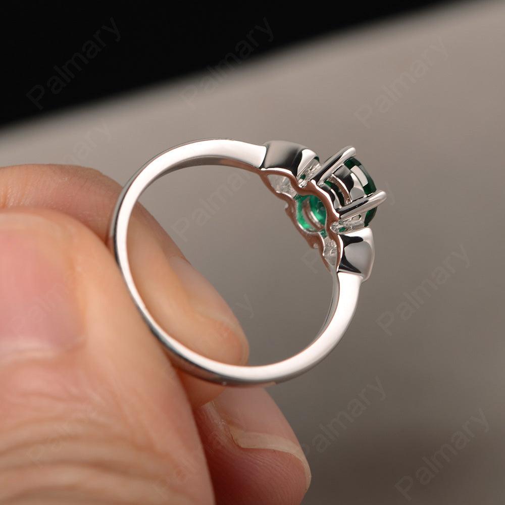 Oval Cut Emerald Rings With Heart - Palmary