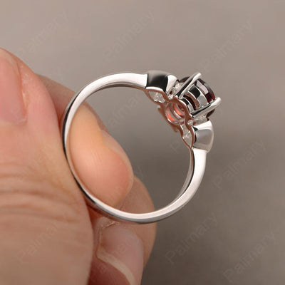 Oval Cut Garnet Rings With Heart - Palmary