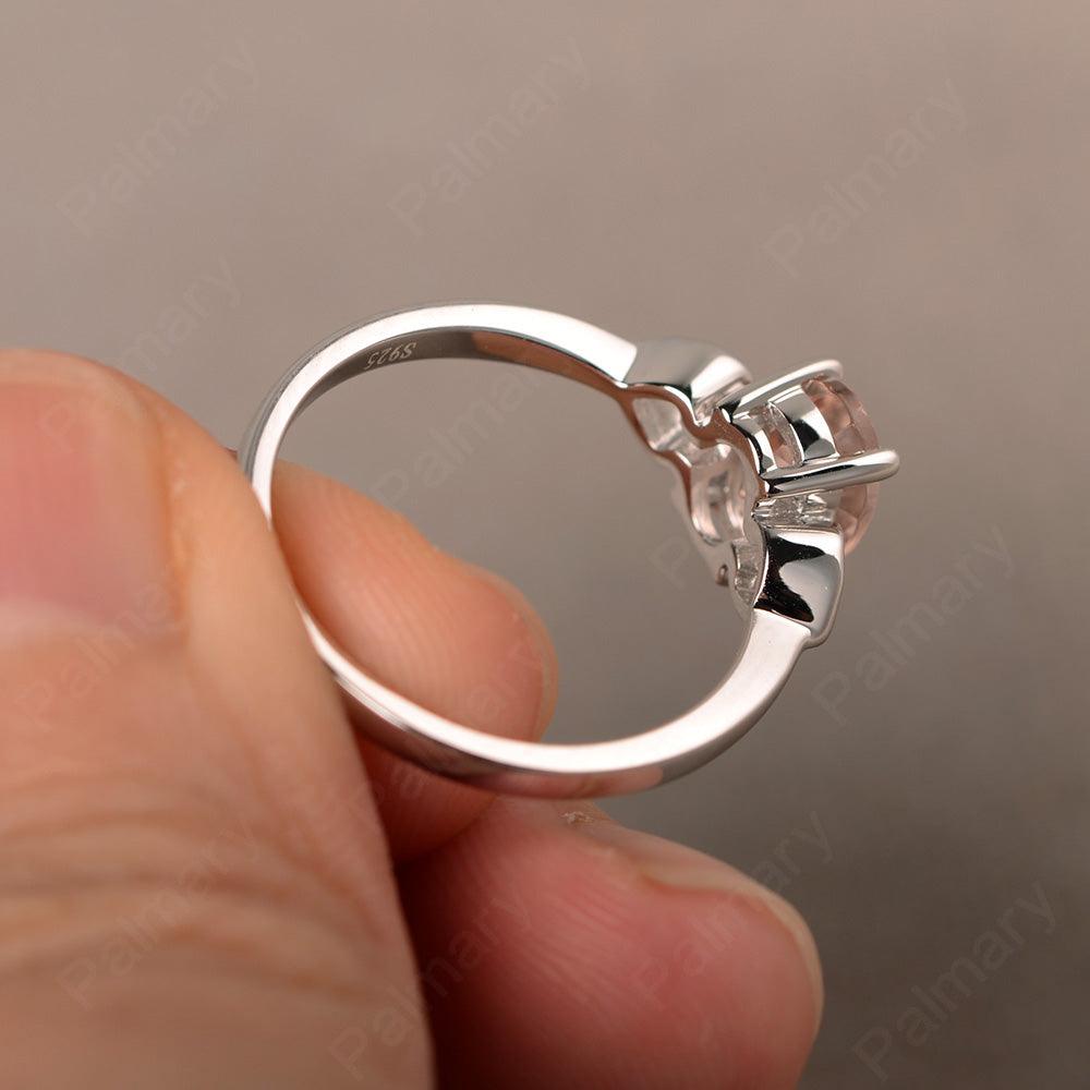 Oval Cut Morganite Rings With Heart - Palmary