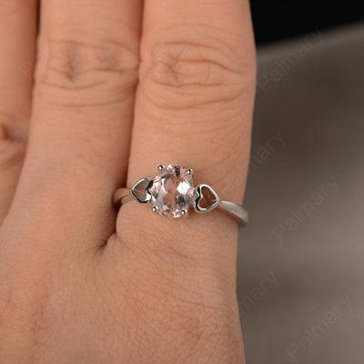 Oval Cut Morganite Rings With Heart - Palmary