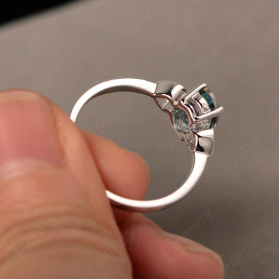 Oval Cut Mystic Topaz Rings With Heart - Palmary