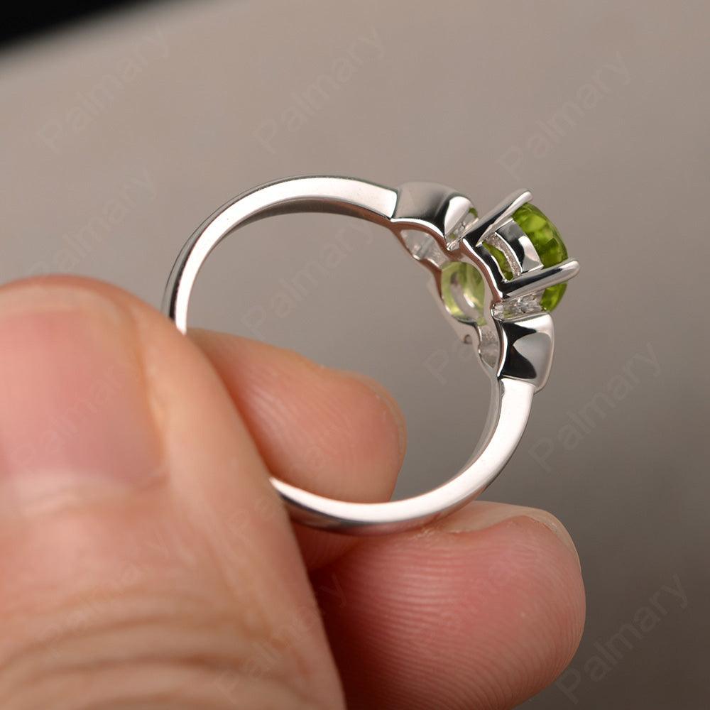 Oval Cut Peridot Rings With Heart - Palmary