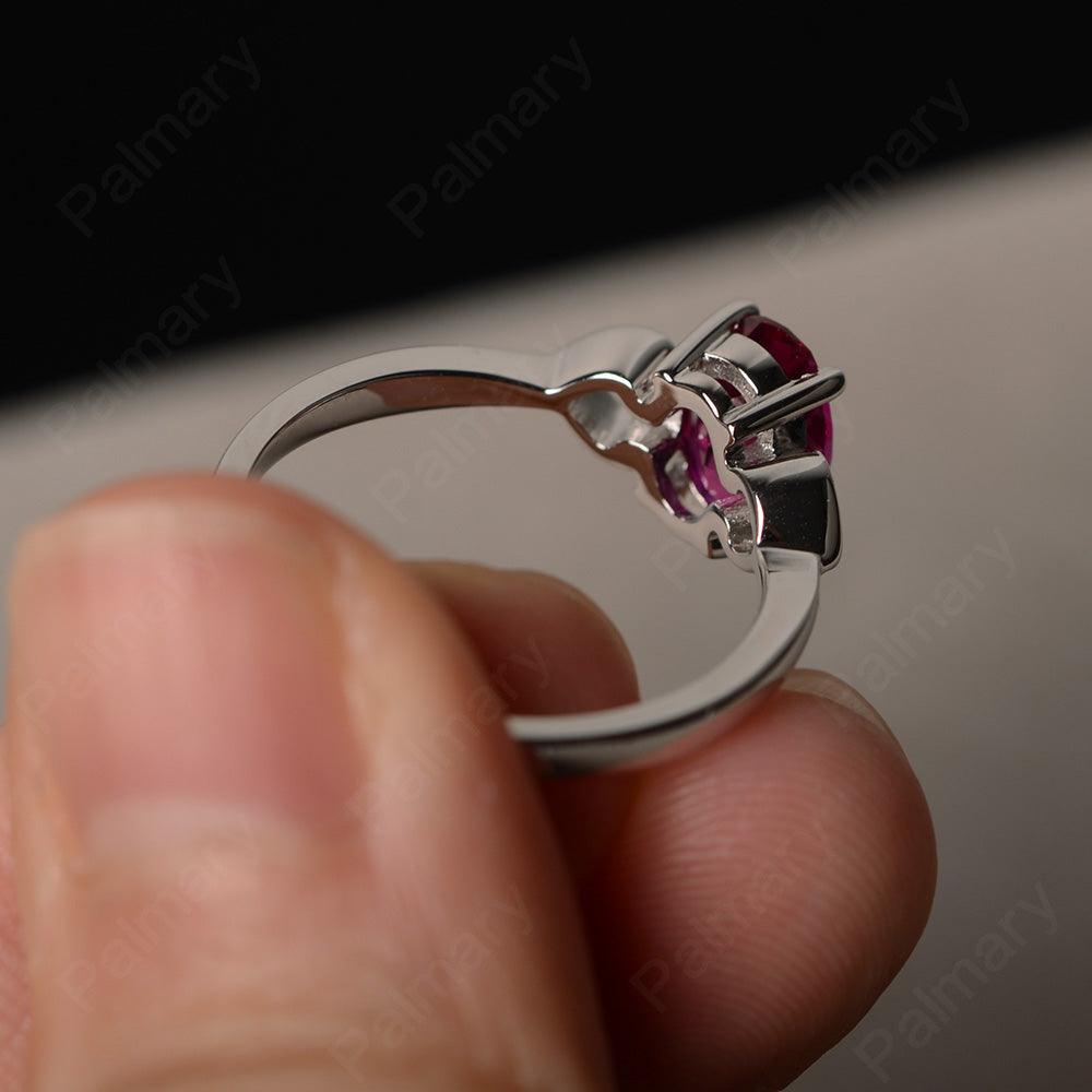 Oval Cut Ruby Rings With Heart - Palmary