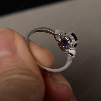 Oval Cut Sapphire Rings With Heart - Palmary