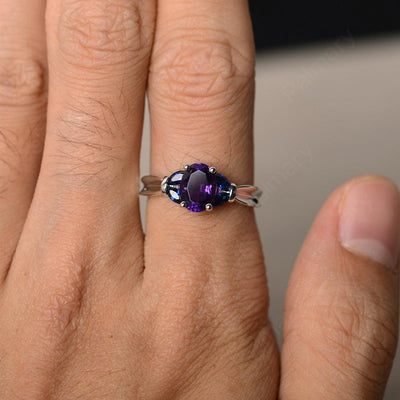 Oval Cut Amethyst Vintage Engagement Rings - Palmary