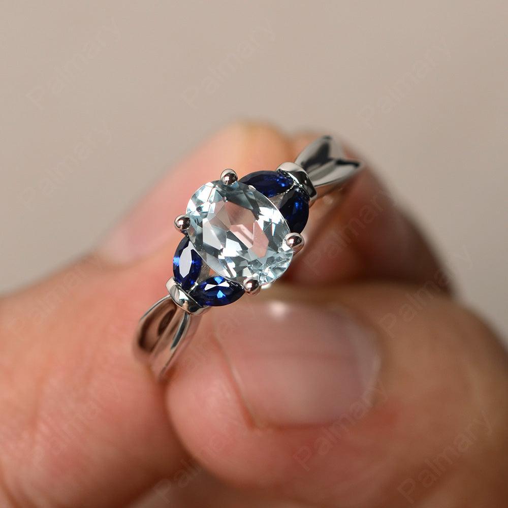 Oval Cut Aquamarine Vintage Engagement Rings - Palmary
