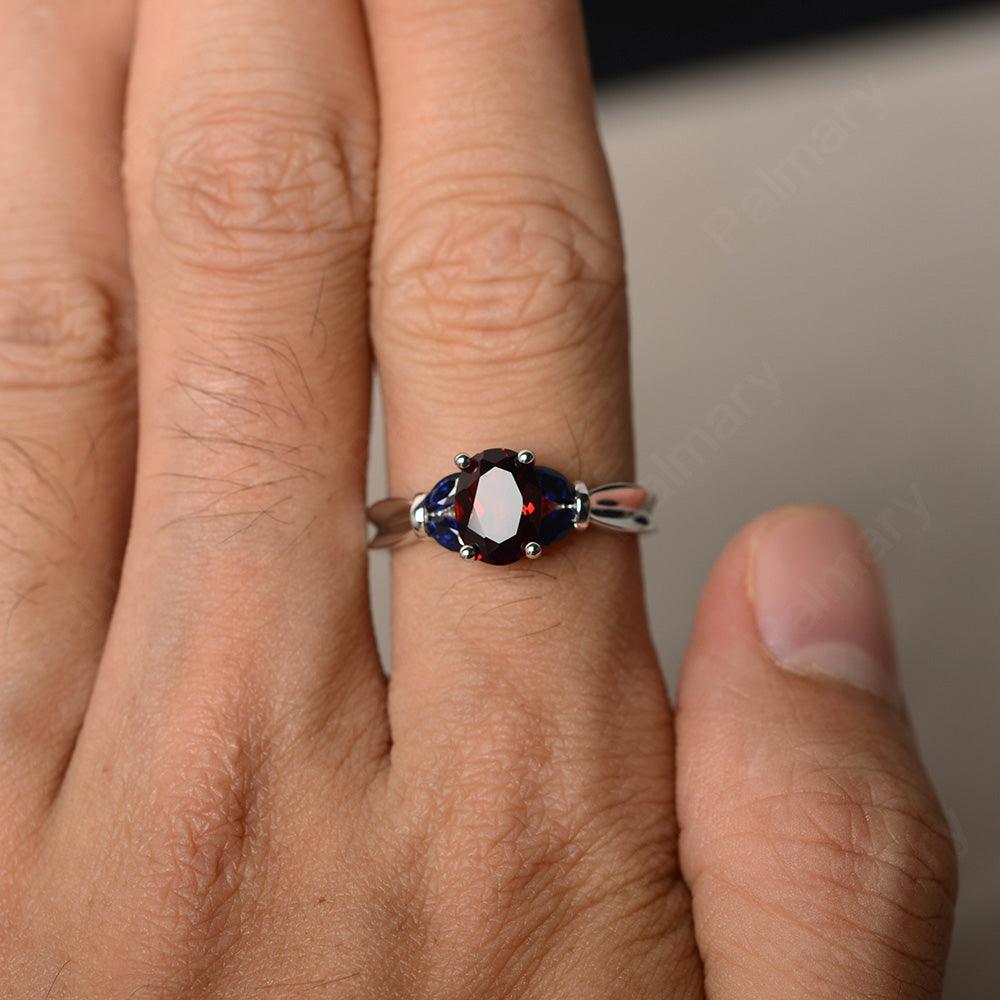 Oval Cut Garnet Vintage Engagement Rings - Palmary