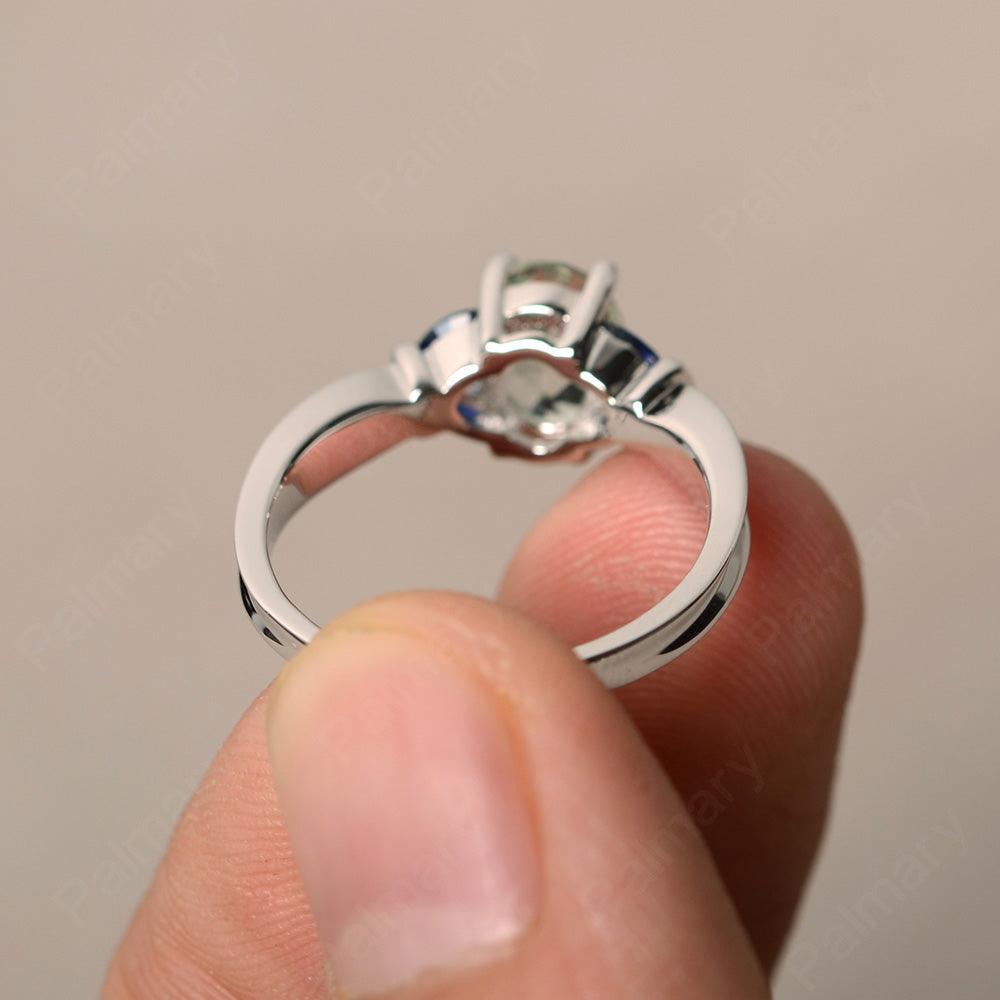 Oval Cut Green Amethyst Vintage Engagement Rings - Palmary