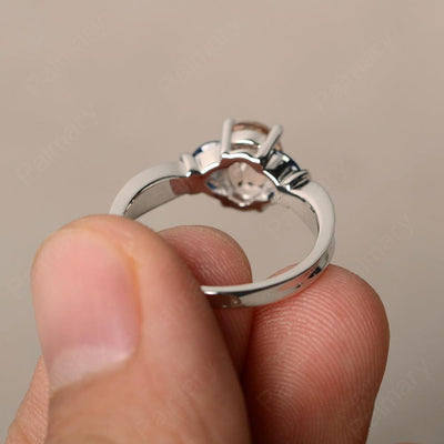 Oval Cut Morganite Vintage Engagement Rings - Palmary