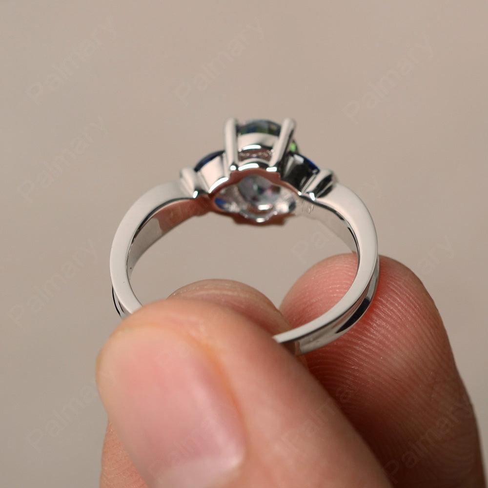 Oval Cut Mystic Topaz Vintage Engagement Rings - Palmary