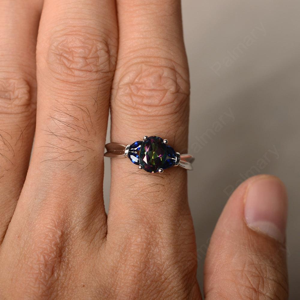 Oval Cut Mystic Topaz Vintage Engagement Rings - Palmary