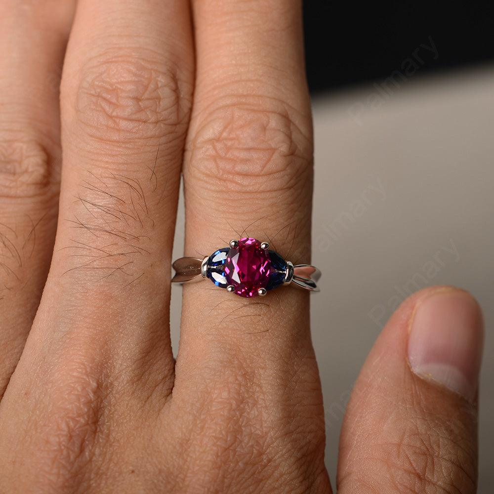 Oval Cut Ruby Vintage Engagement Rings - Palmary