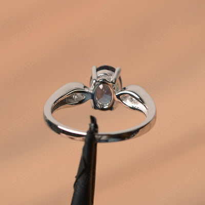 Oval Cut Alexandrite Wedding Rings - Palmary