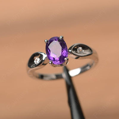 Oval Cut Amethyst Wedding Rings - Palmary