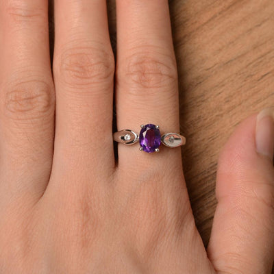 Oval Cut Amethyst Wedding Rings - Palmary