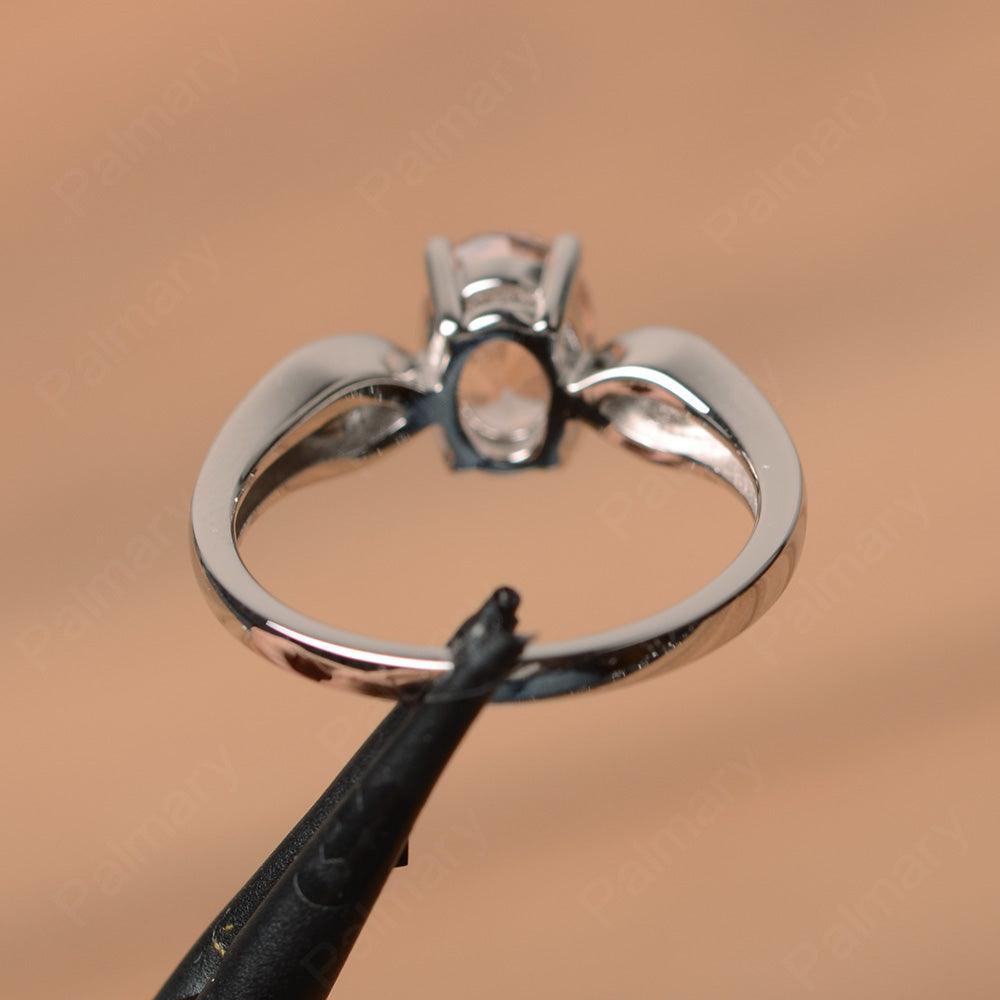 Oval Cut Morganite Wedding Rings - Palmary