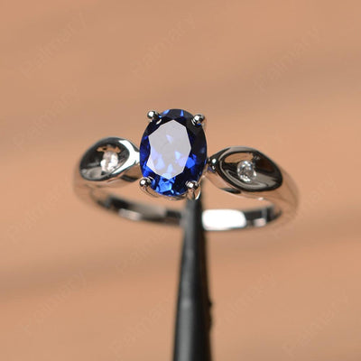 Oval Cut Sapphire Wedding Rings - Palmary