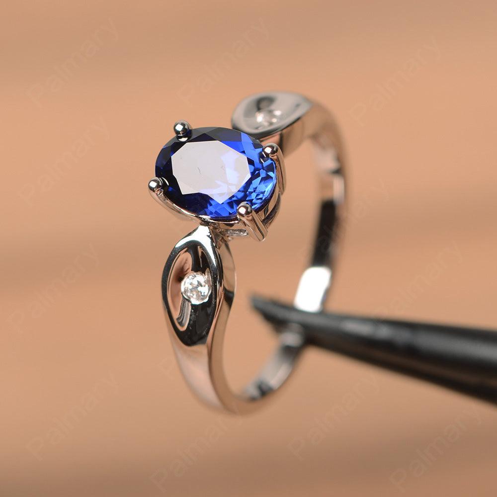 Oval Cut Sapphire Wedding Rings - Palmary