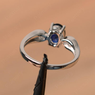 Oval Cut Sapphire Wedding Rings - Palmary