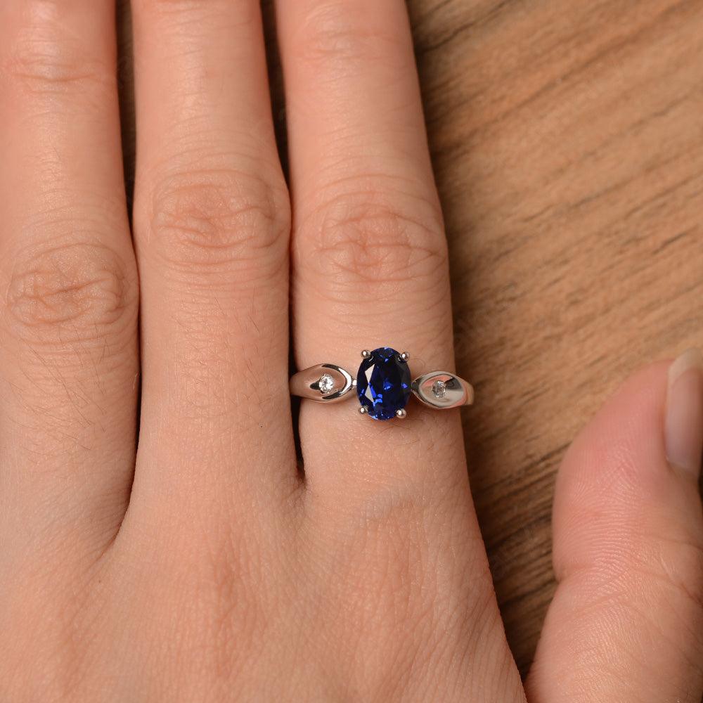 Oval Cut Sapphire Wedding Rings - Palmary