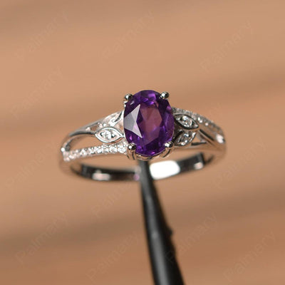 Oval Cut Amethyst Engagement Rings - Palmary