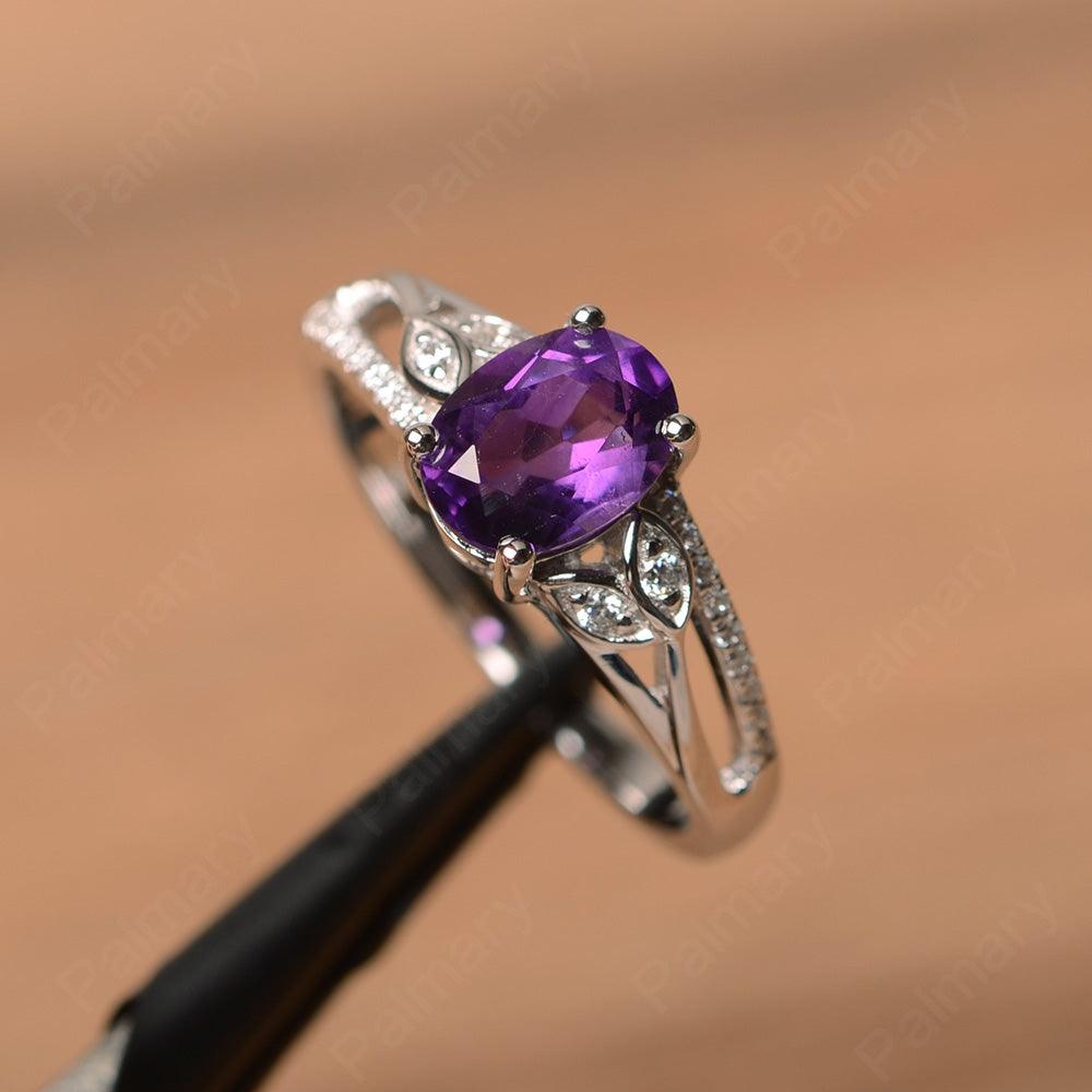 Oval Cut Amethyst Engagement Rings - Palmary