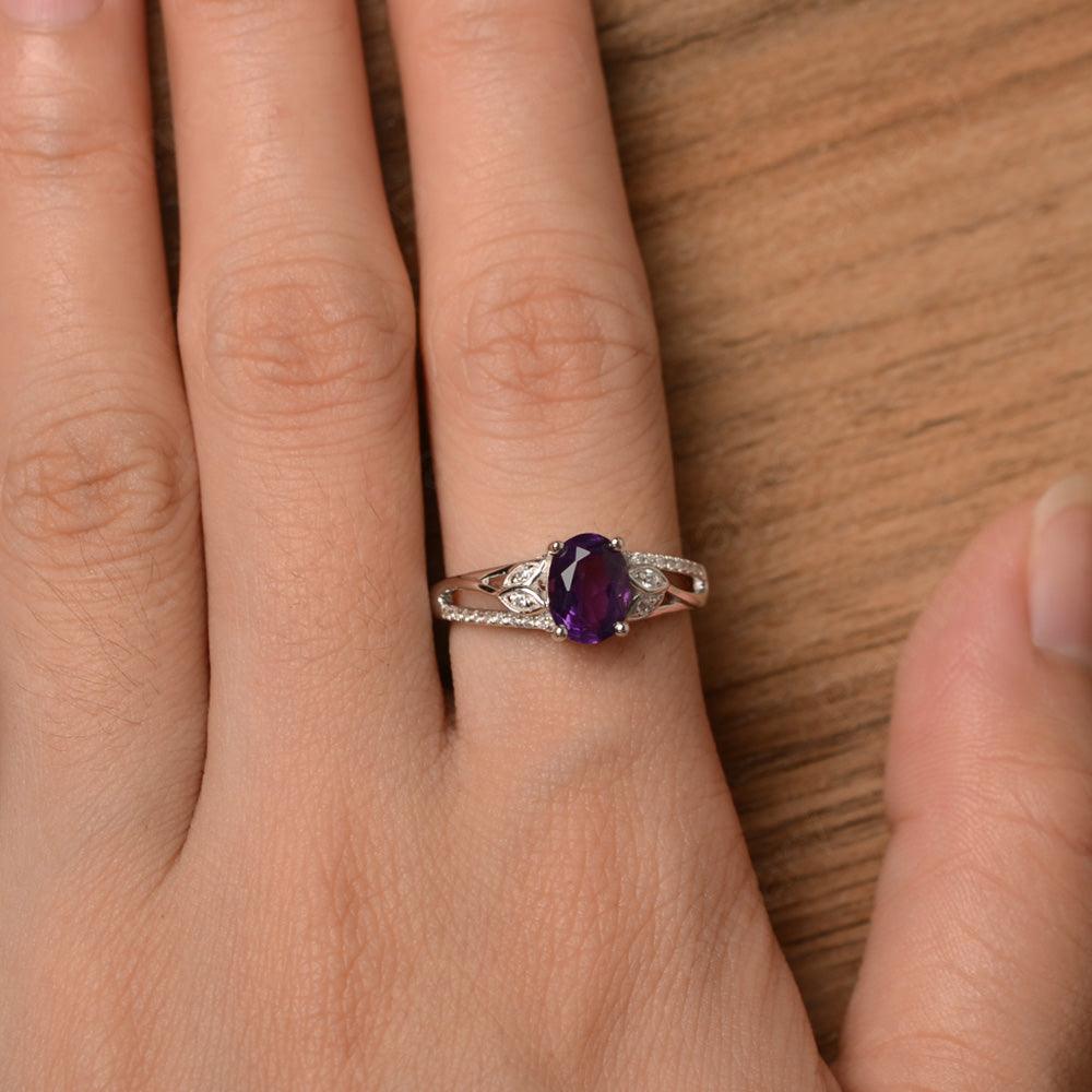Oval Cut Amethyst Engagement Rings - Palmary