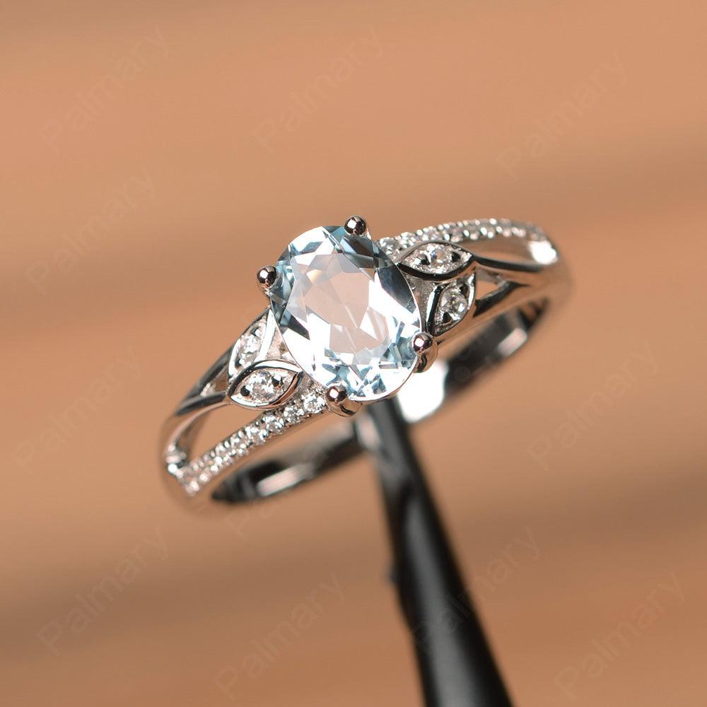 Oval Cut Aquamarine Engagement Rings - Palmary