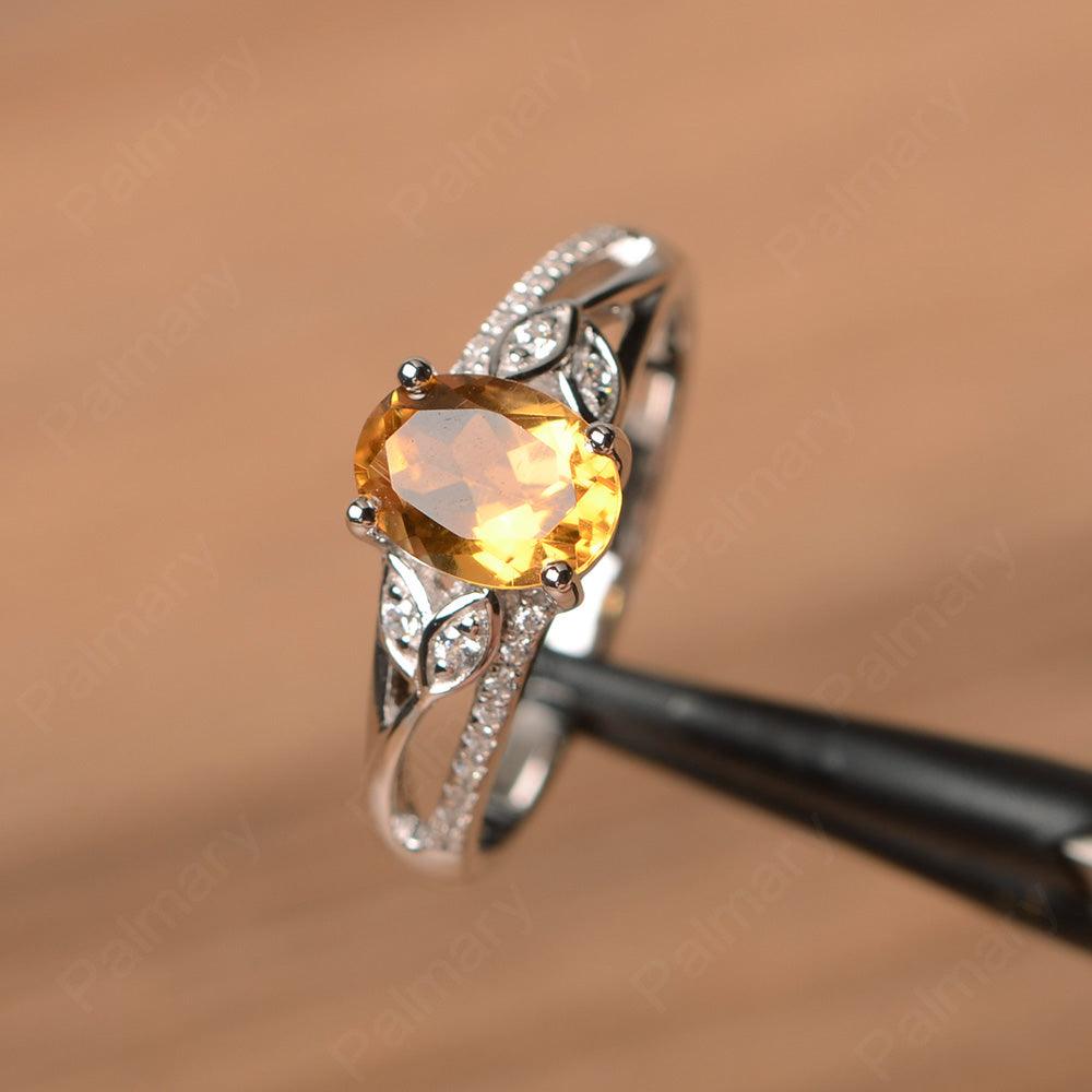 Oval Cut Citrine Engagement Rings - Palmary