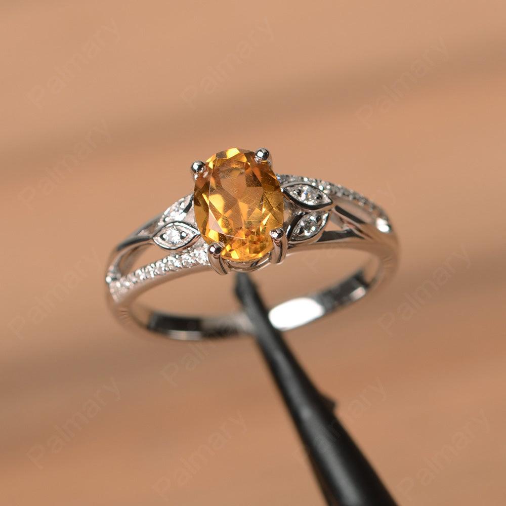 Oval Cut Citrine Engagement Rings - Palmary