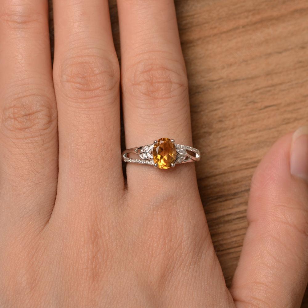 Oval Cut Citrine Engagement Rings - Palmary