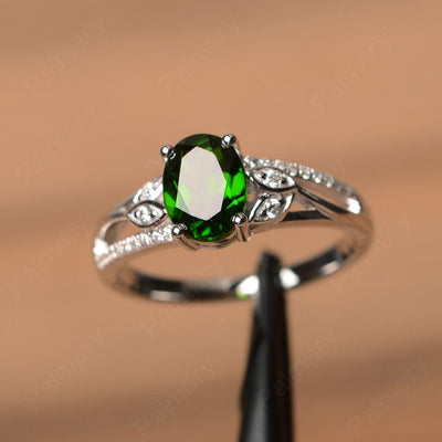 Oval Cut Diopside Engagement Rings - Palmary