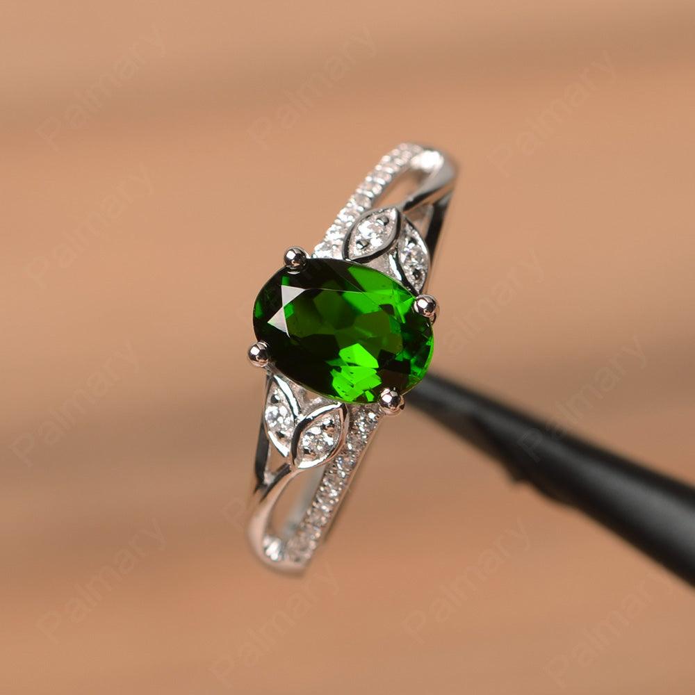 Oval Cut Diopside Engagement Rings - Palmary